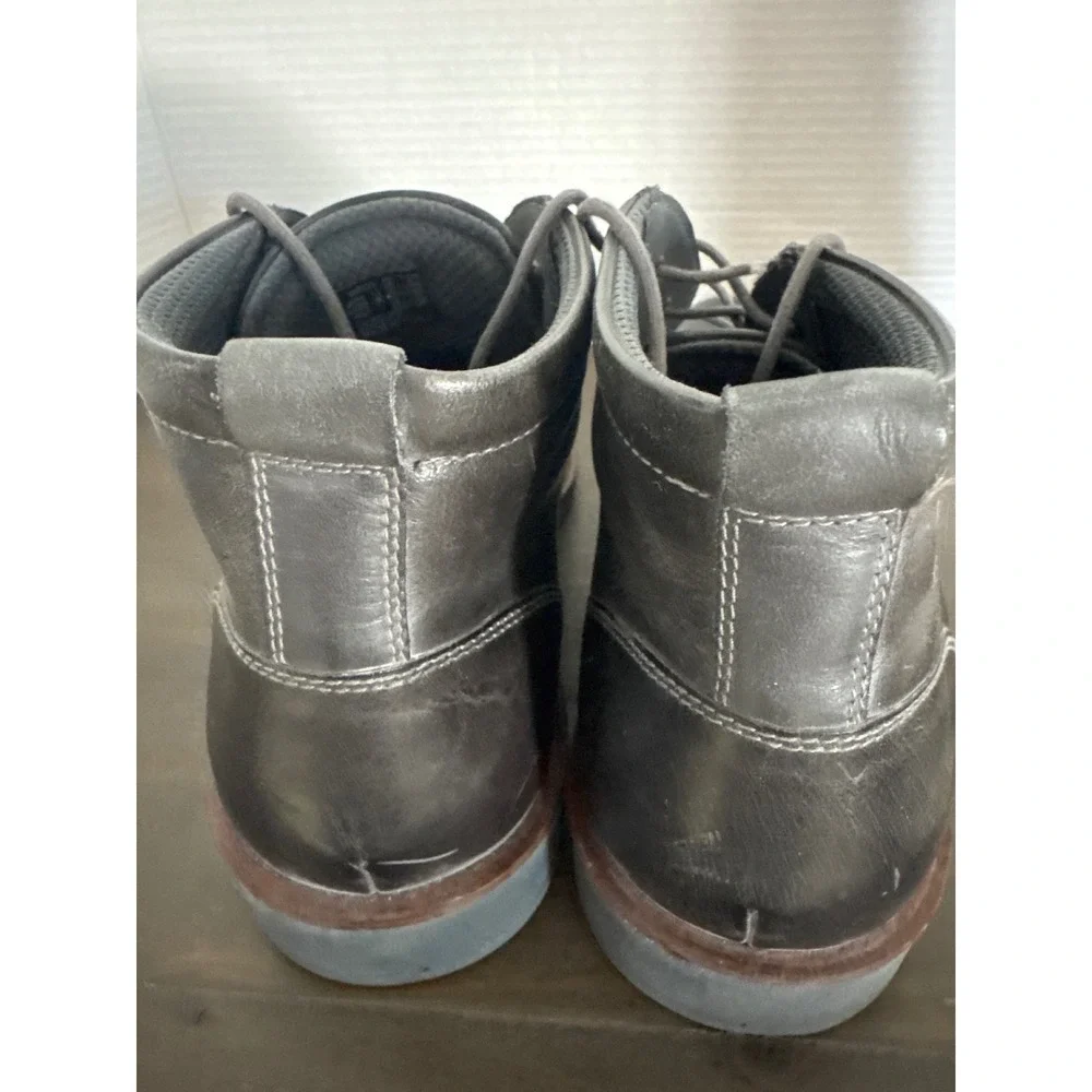 ECCO Men 630354 Grey Leather Chukka Boots Ankle Lace Up Shoes Size 44 US 10-10.5